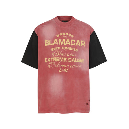 Vintage Graphic Contrast Sleeve Oversized T-Shirt