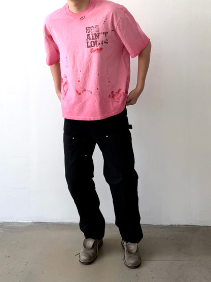 Saint Louis Distressed Pink Oversized T-Shirt