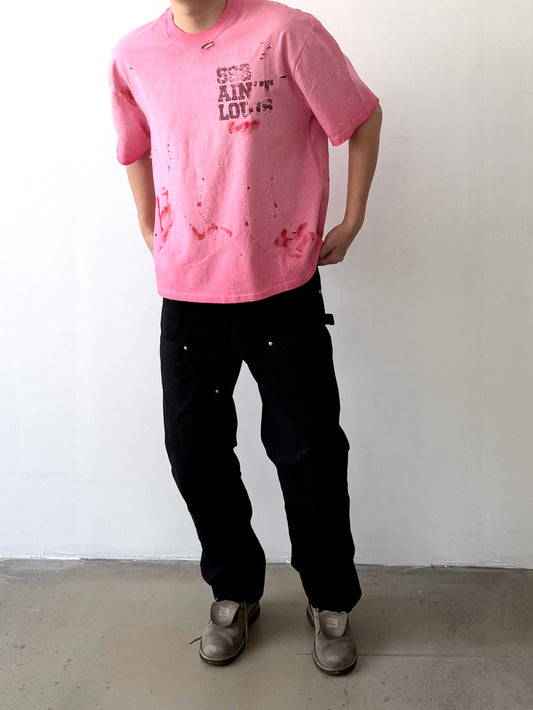 Saint Louis Distressed Pink Oversized T-Shirt