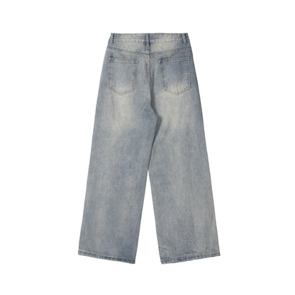 Vintage Fade Lightning Wide-Leg Jeans
