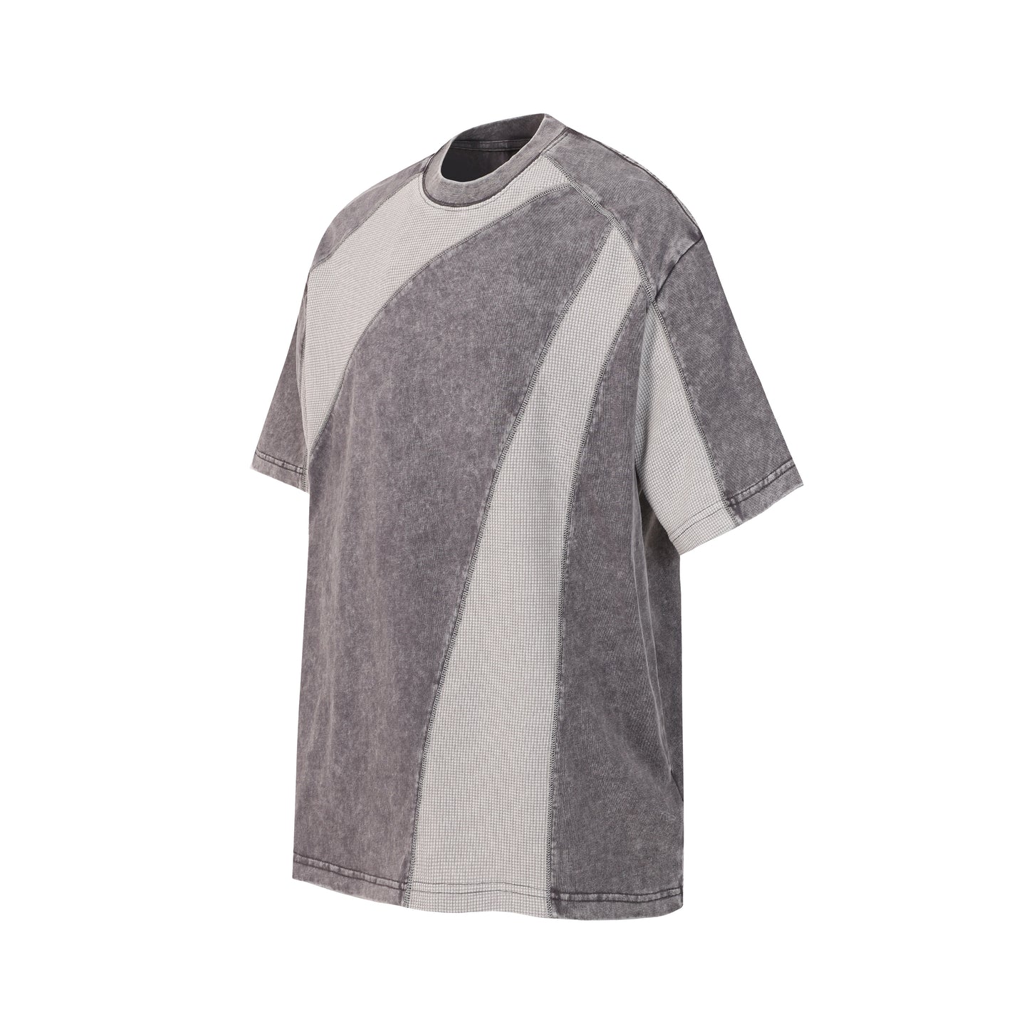 Acid Wash Curved Panel Oversized T-Shirt