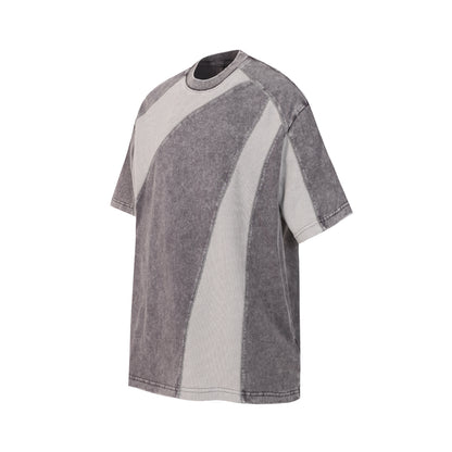Acid Wash Curved Panel Oversized T-Shirt
