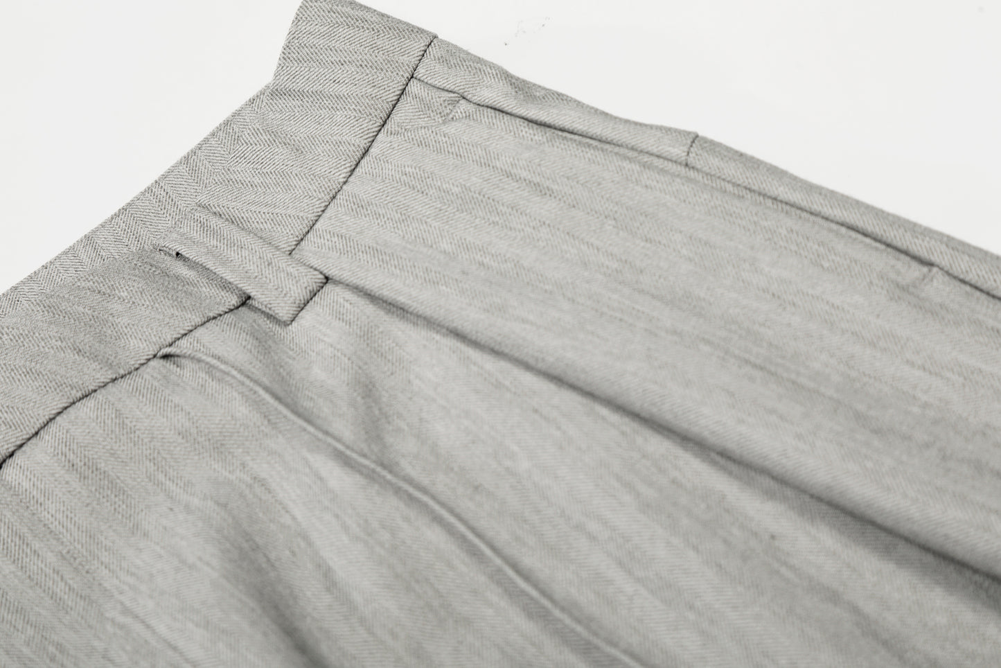 Light Grey Double-Button Wide-Leg Trousers