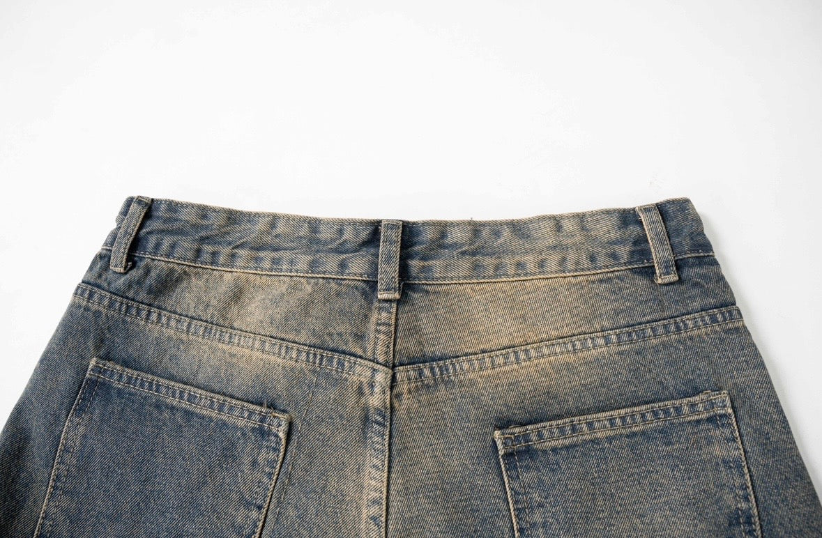 Vintage Fade Lightning Wide-Leg Jeans