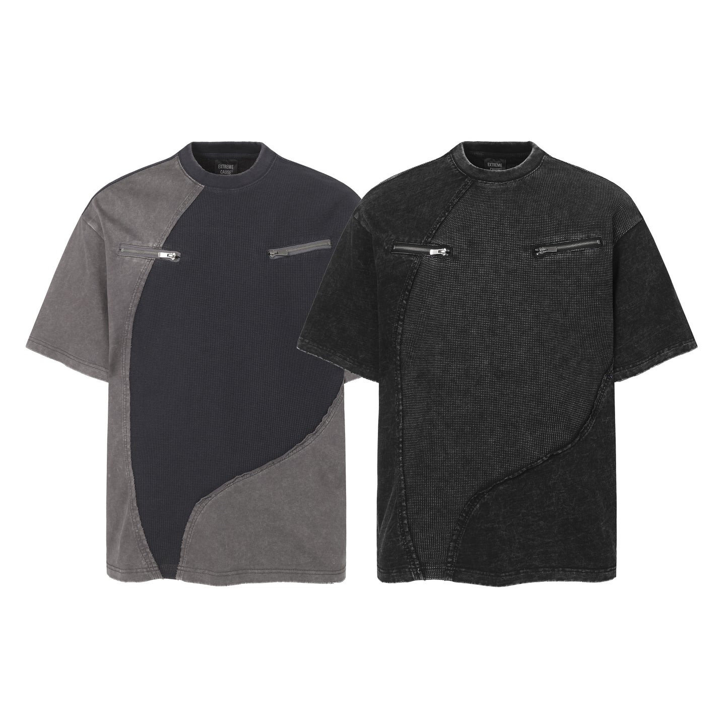 Contrast Zip Pocket Oversized T-Shirt