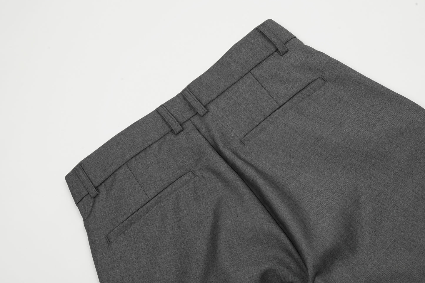 Grey Curved Seam Wide-Leg Trousers