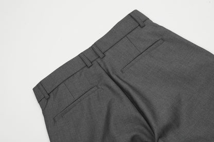 Grey Curved Seam Wide-Leg Trousers