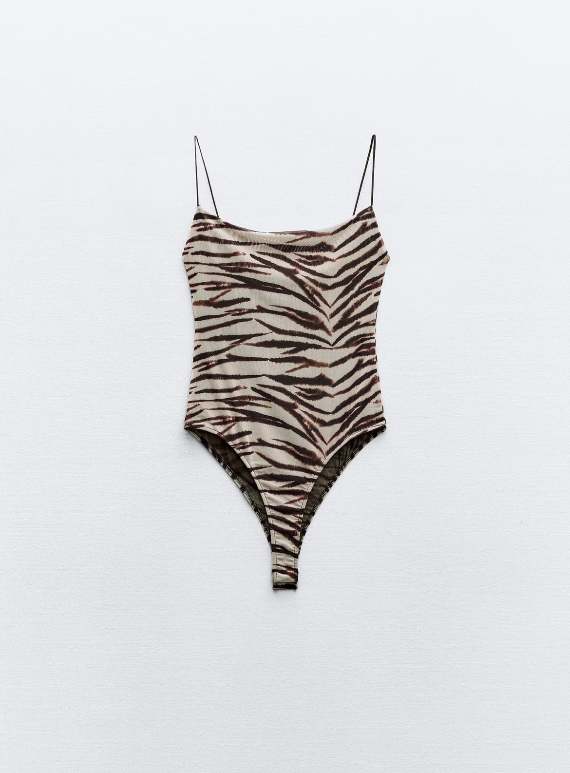 Animal print tulle Bodysuit