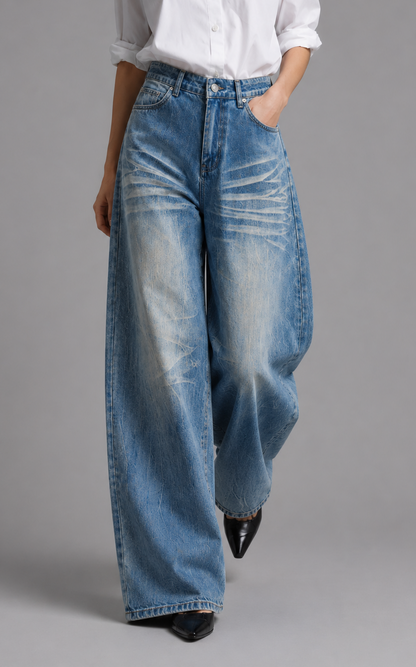 Loose Fit Washed Jeans