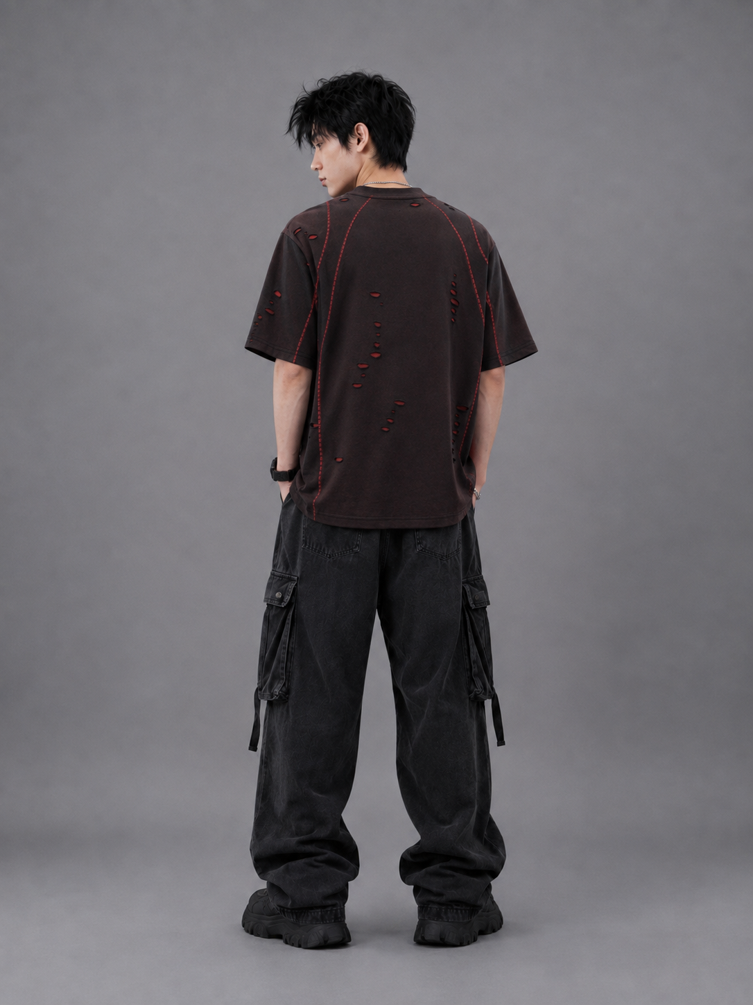 Scarline Distress Seam Tshirt