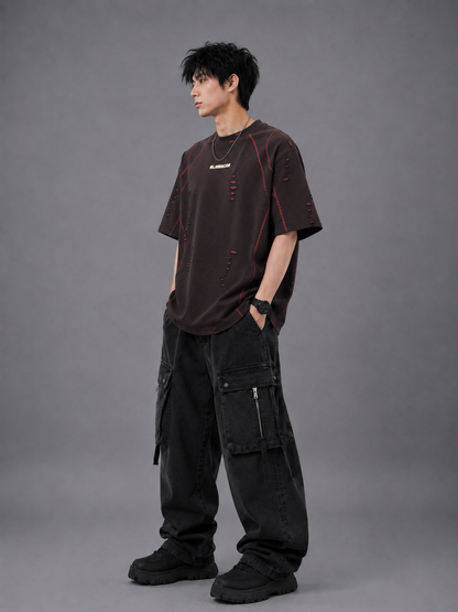Scarline Distress Seam Tshirt