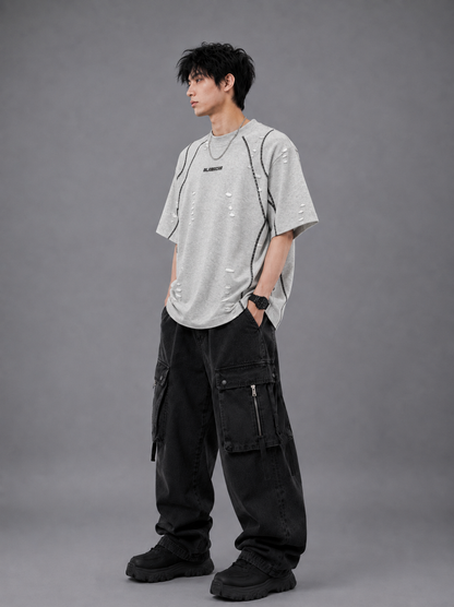 Scarline Distress Seam Tshirt