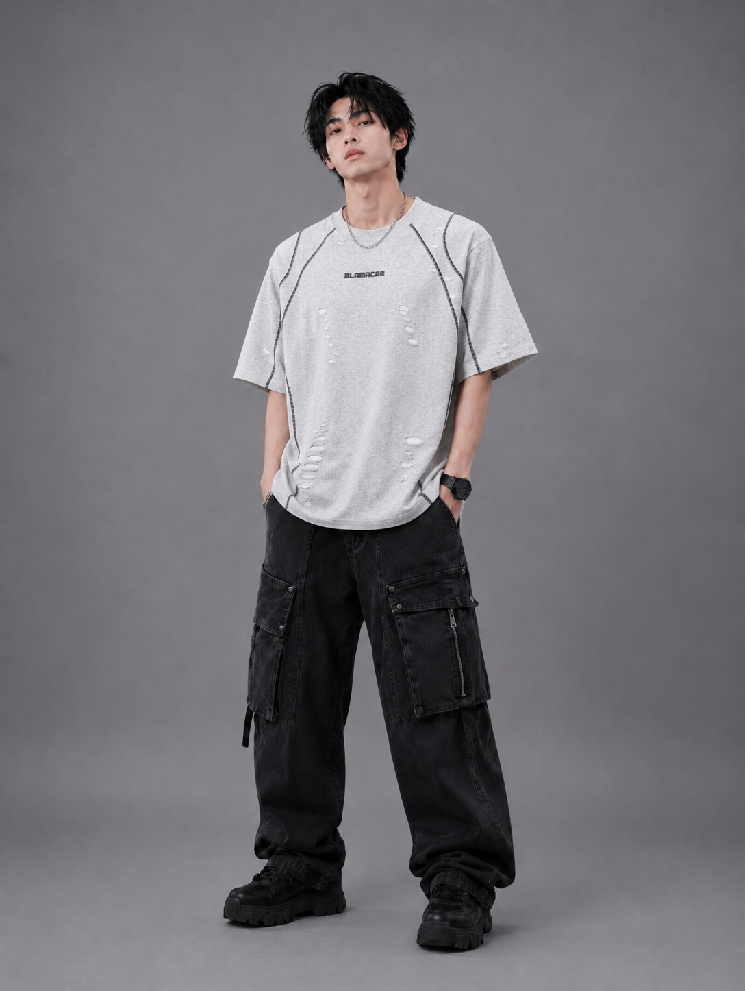 Scarline Distress Seam Tshirt