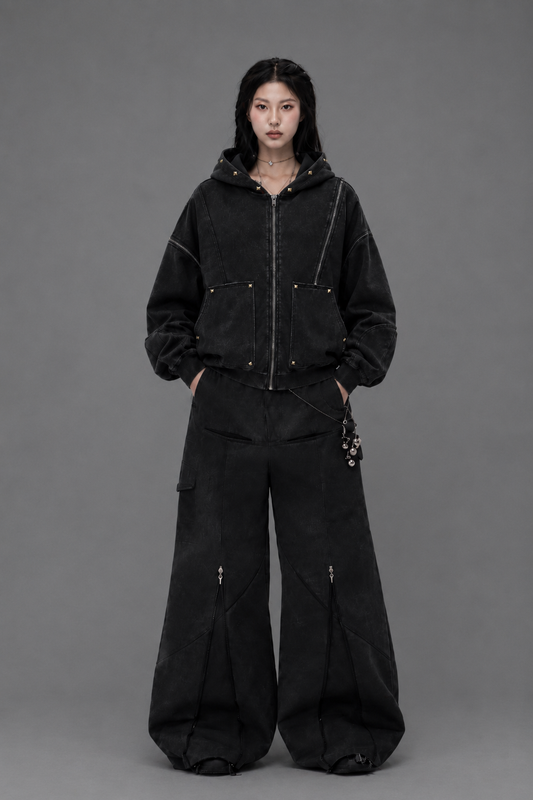 Rivet Zip Hoodie