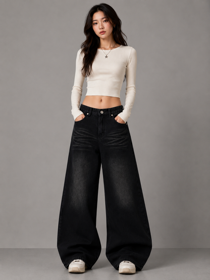 Fade Wide-Leg Jeans