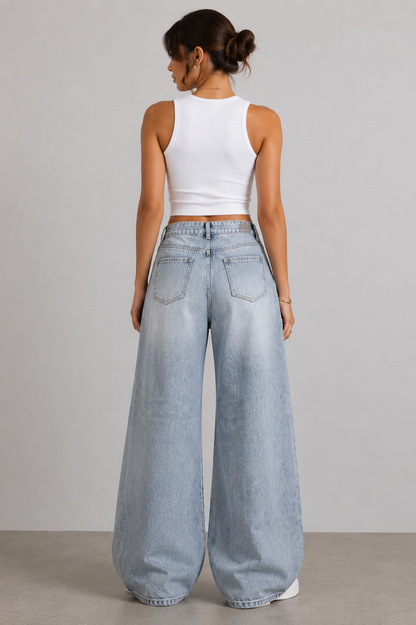 Ice Blue Ripped Jeans