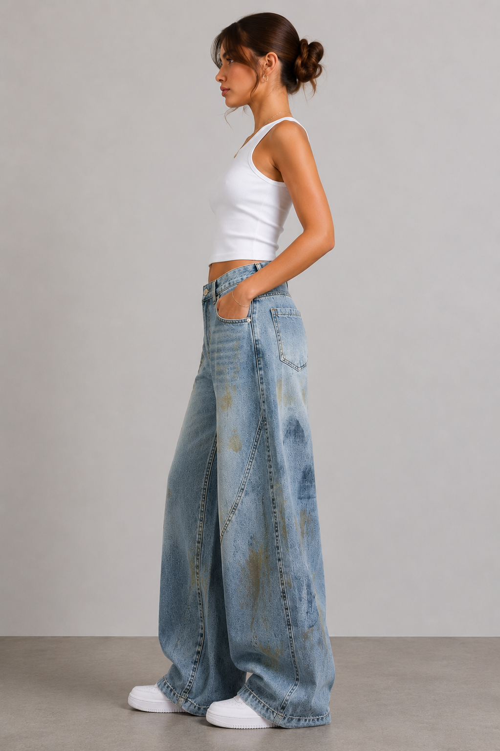 Washed Graffiti Jeans