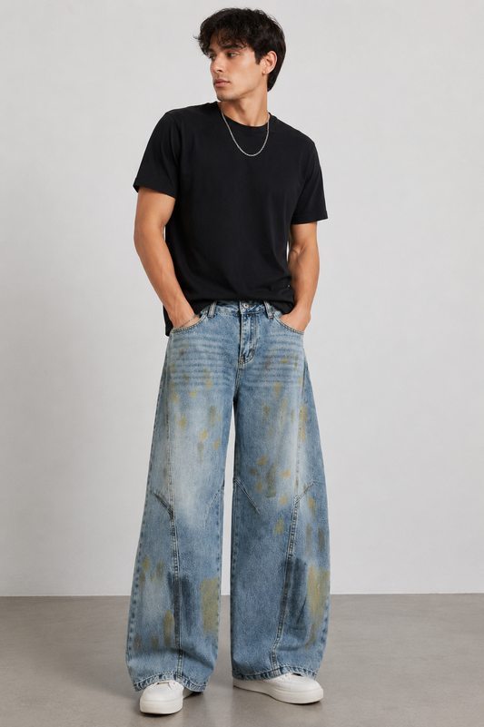 Washed Graffiti Jeans