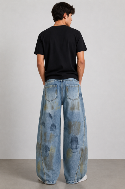 Washed Graffiti Jeans