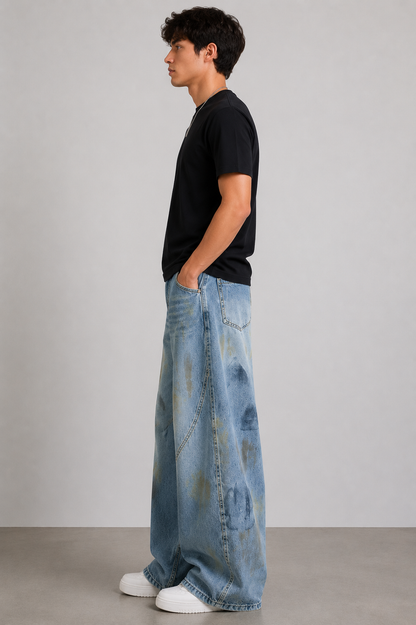 Washed Graffiti Jeans
