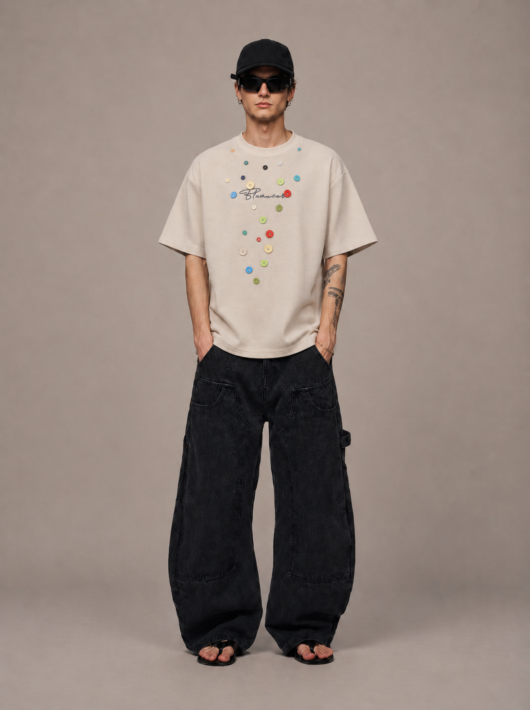 Waffle Button Tee