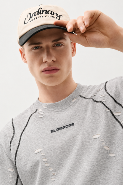 Scarline Distress Seam Tshirt