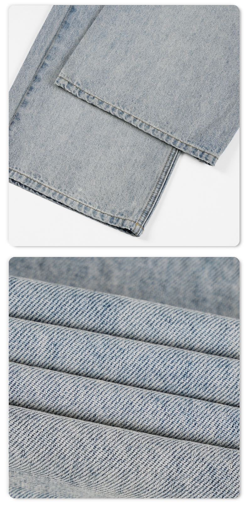 Ice Blue Ripped Wide-Leg Jeans