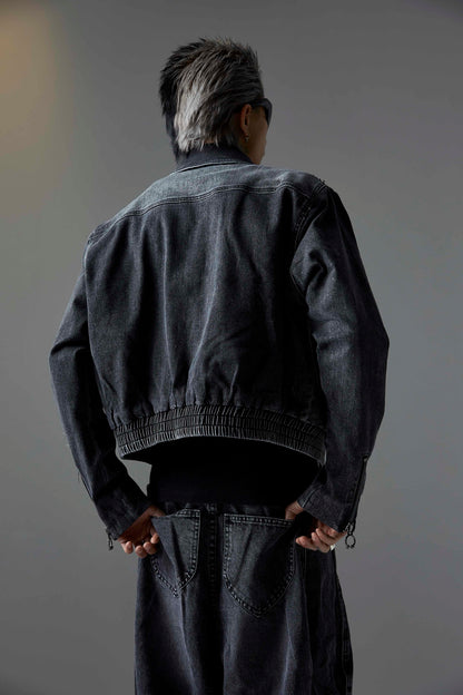 CROPPED FADE DENIM JACKET