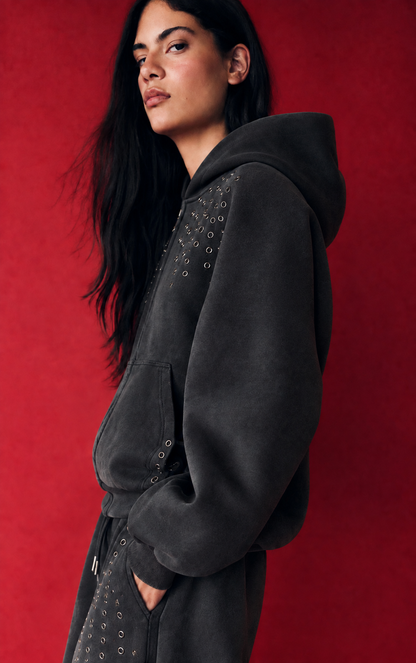Eyelet Zip Hoodie