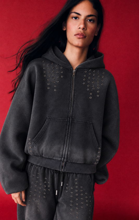 Eyelet Zip Hoodie