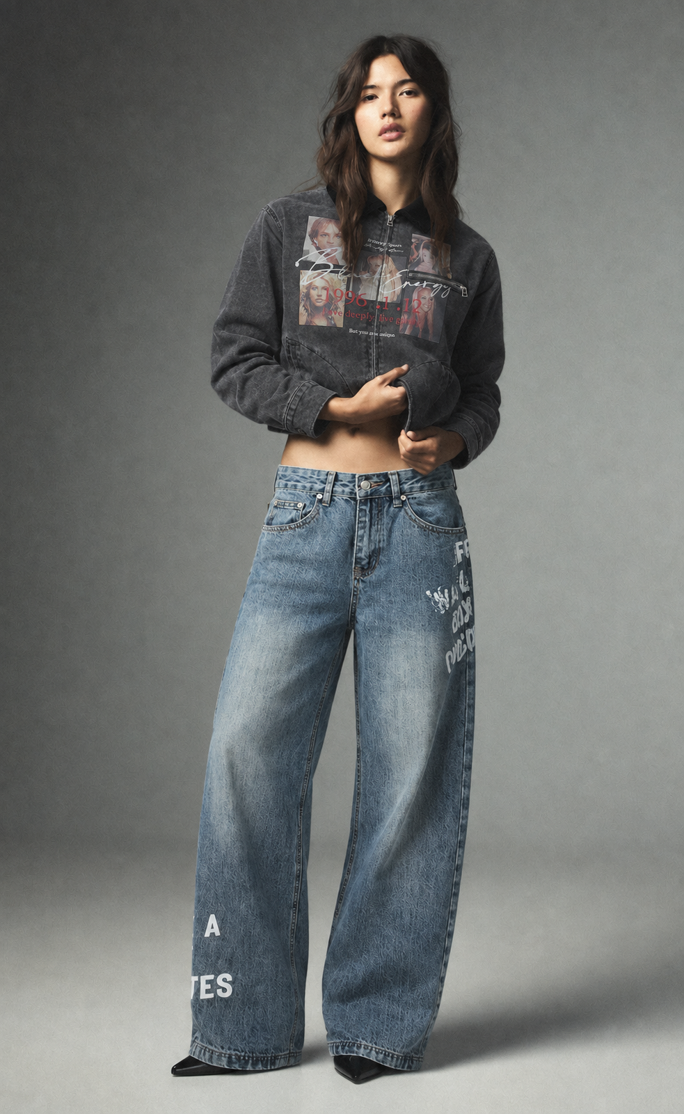 Printed Baggy Jeans