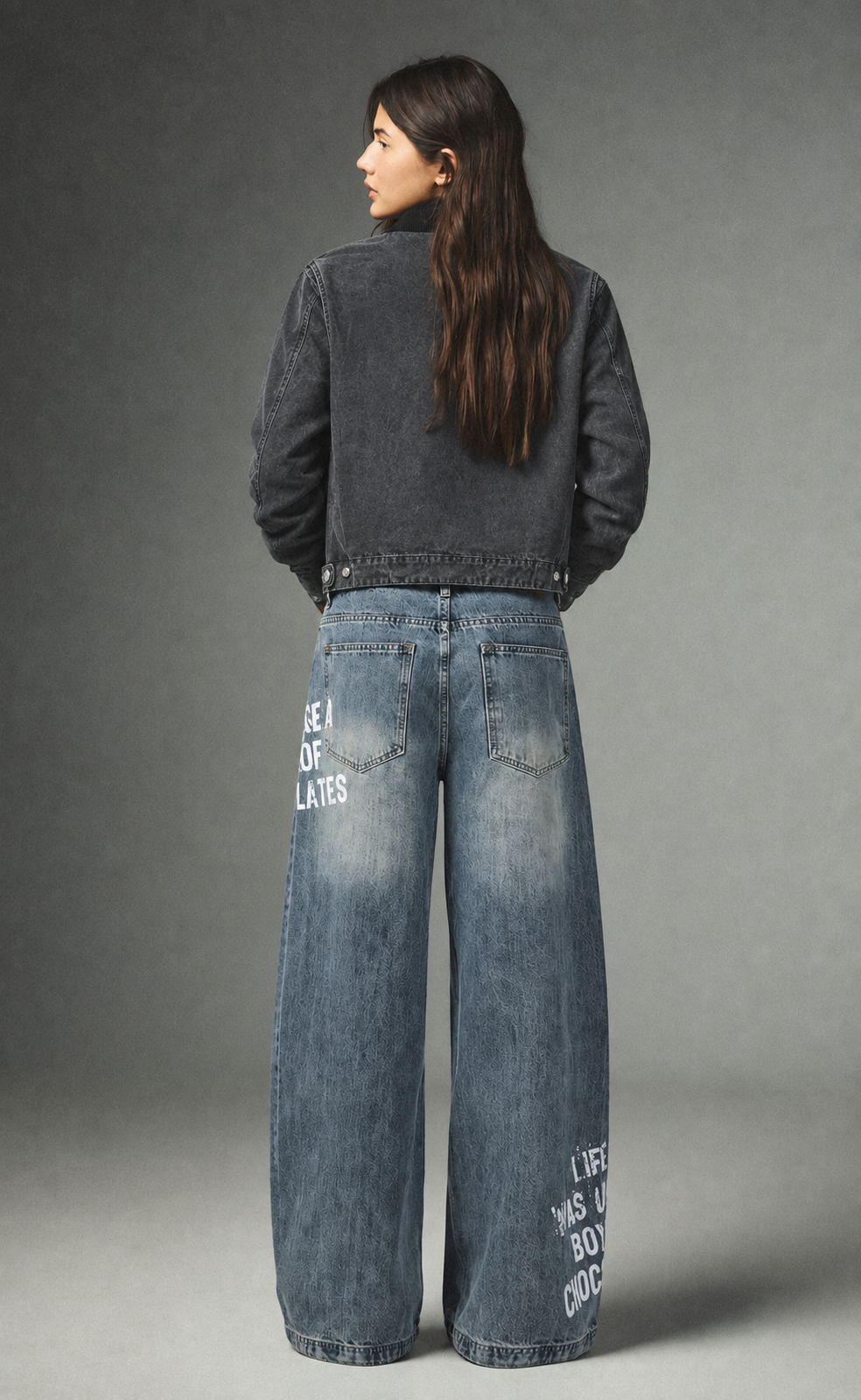 Printed Baggy Jeans