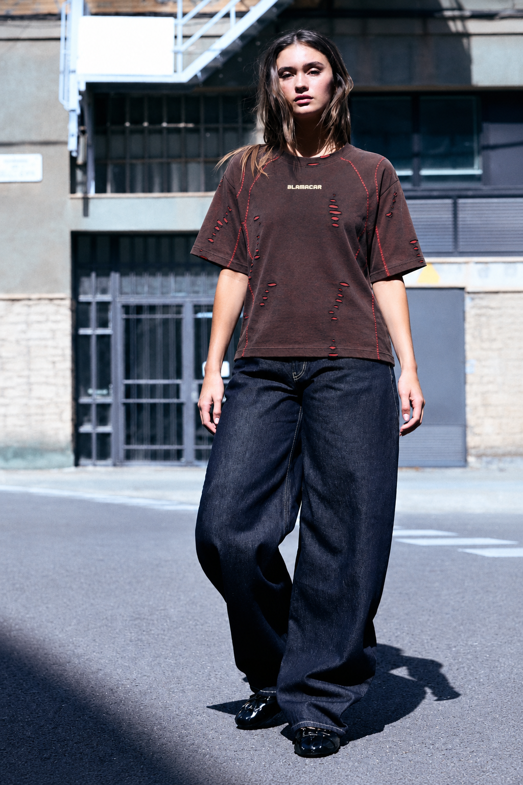 Scarline Distress Seam Tshirt