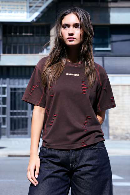 Scarline Distress Seam Tshirt