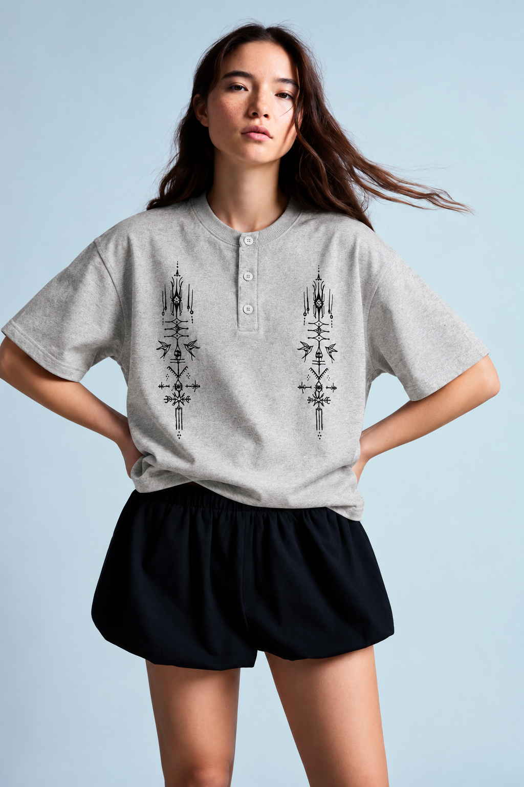 Tribal Henley Tee