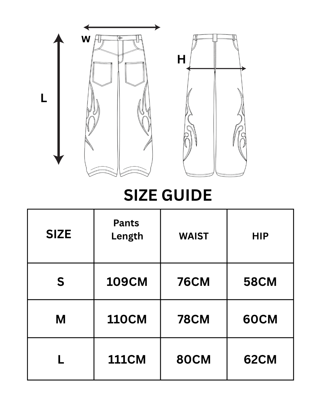 Tribal Wide-Leg Jeans