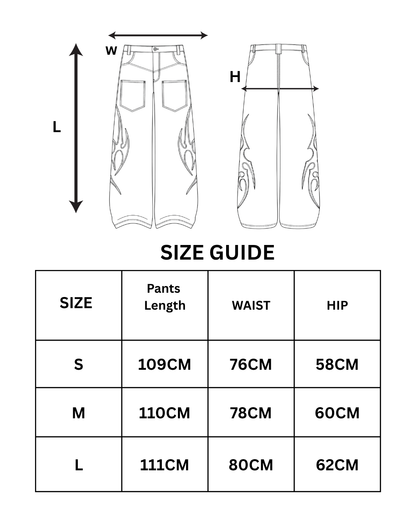 Tribal Wide-Leg Jeans
