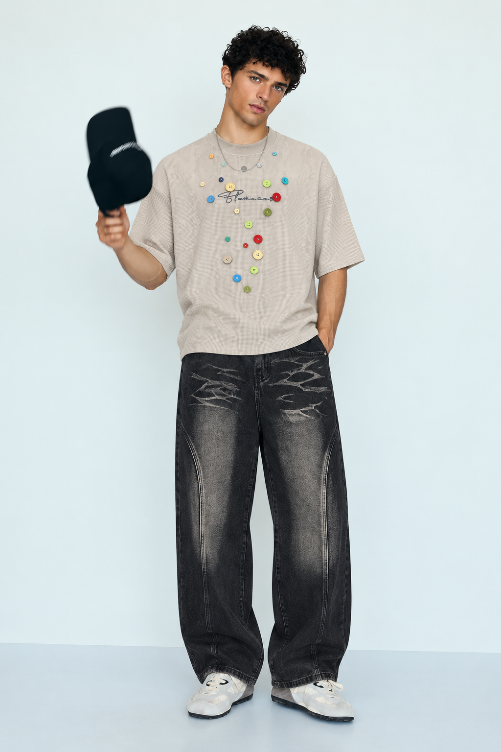 Waffle Button Tee