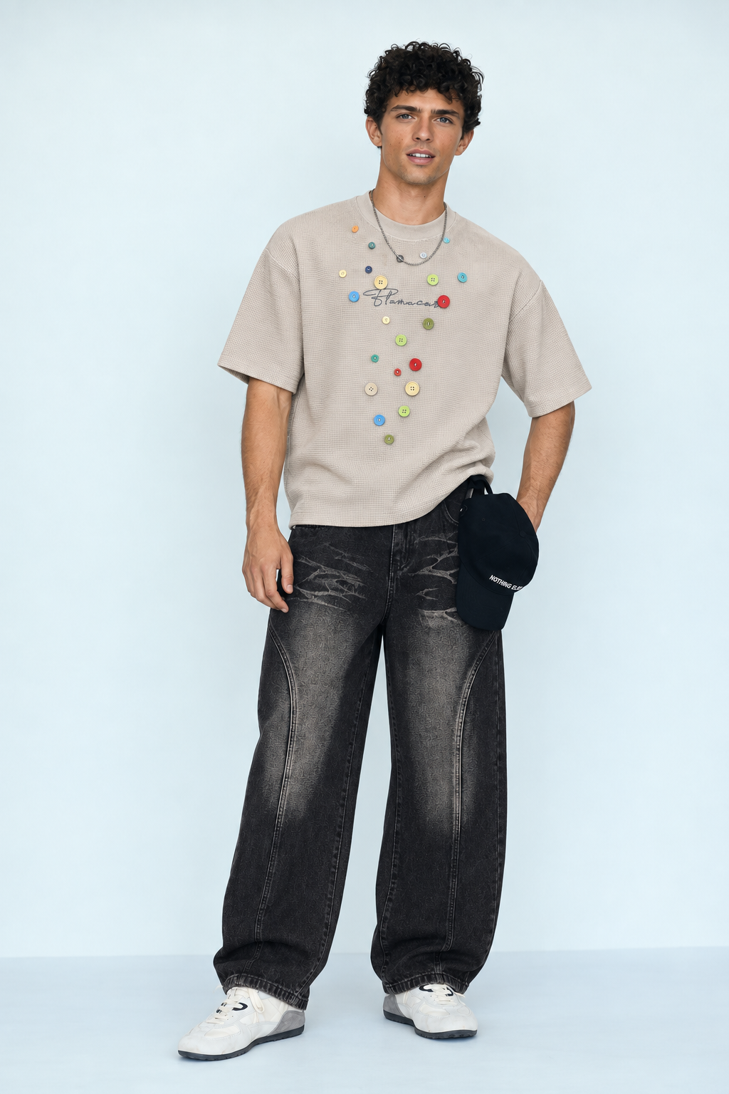 Waffle Button Tee
