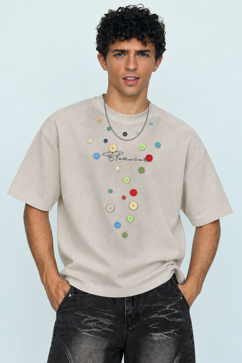 Waffle Button Tee