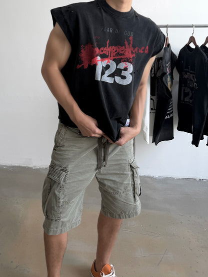 Fear of God 123 Distressed Washed Black T-Shirt