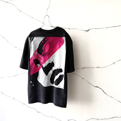 AMORE Graphic Oversized Washed Black T-Shirt