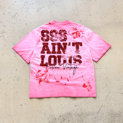 Saint Louis Distressed Pink Oversized T-Shirt