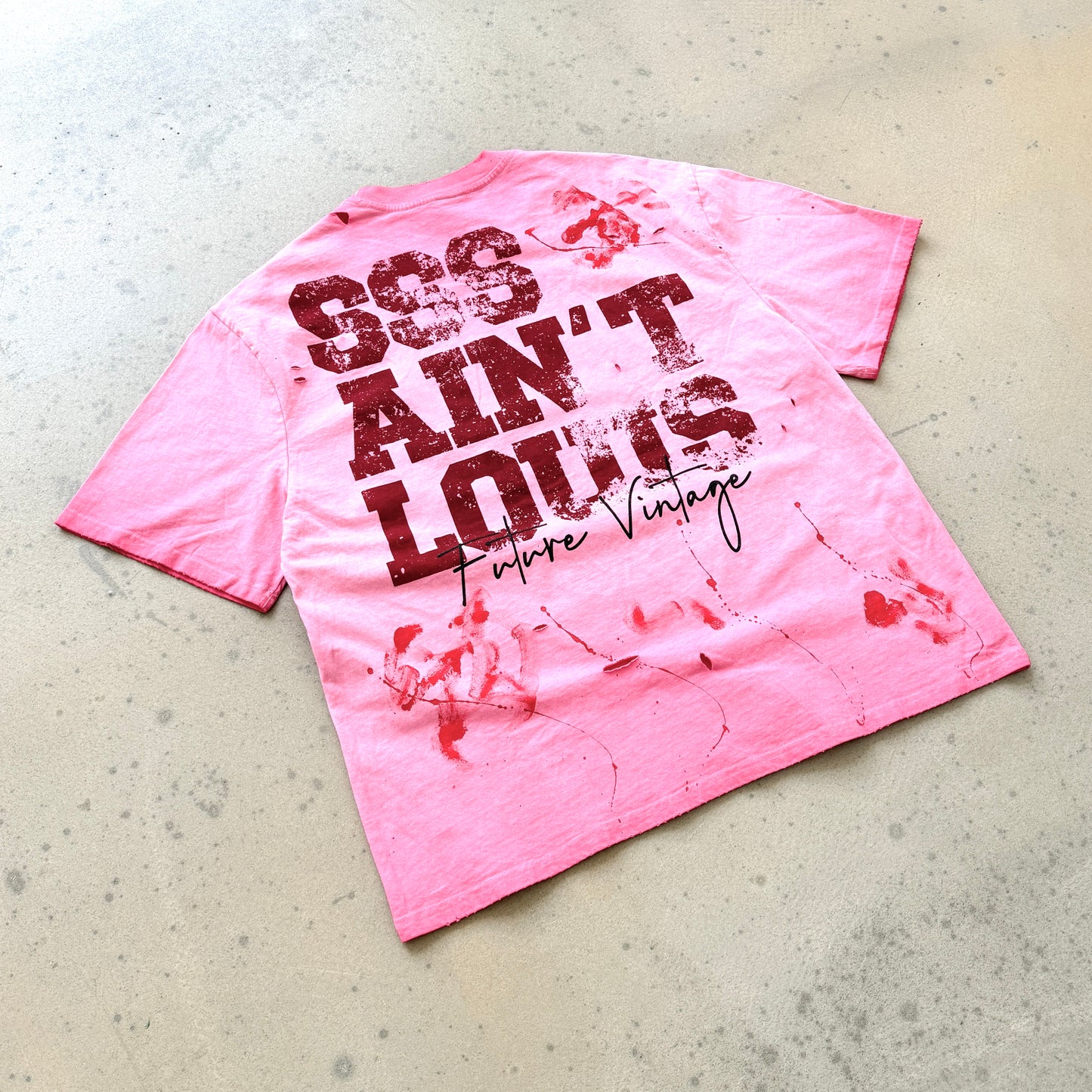 Saint Louis Distressed Pink Oversized T-Shirt