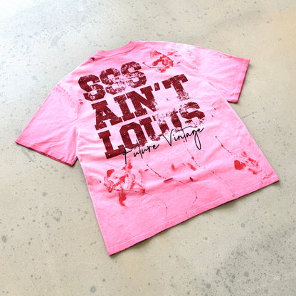 Saint Louis Distressed Pink Oversized T-Shirt