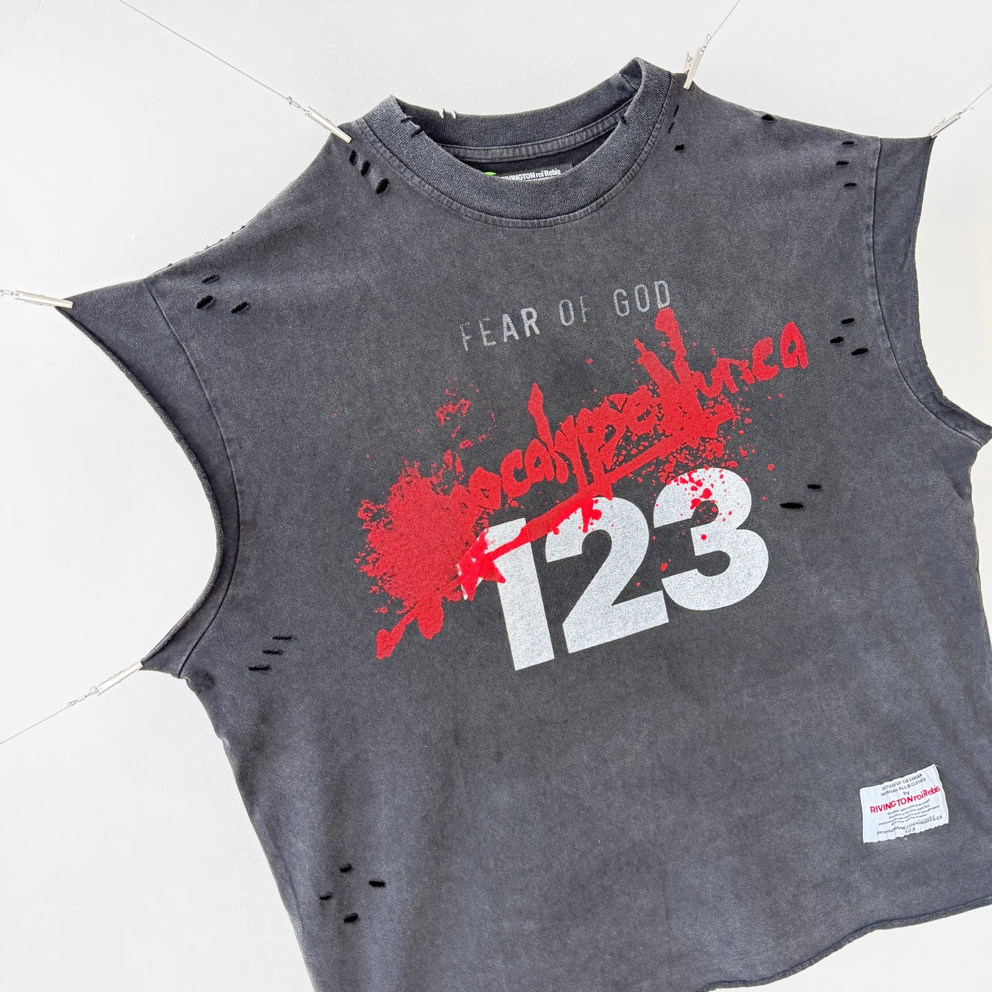 Fear of God 123 Distressed Washed Black T-Shirt