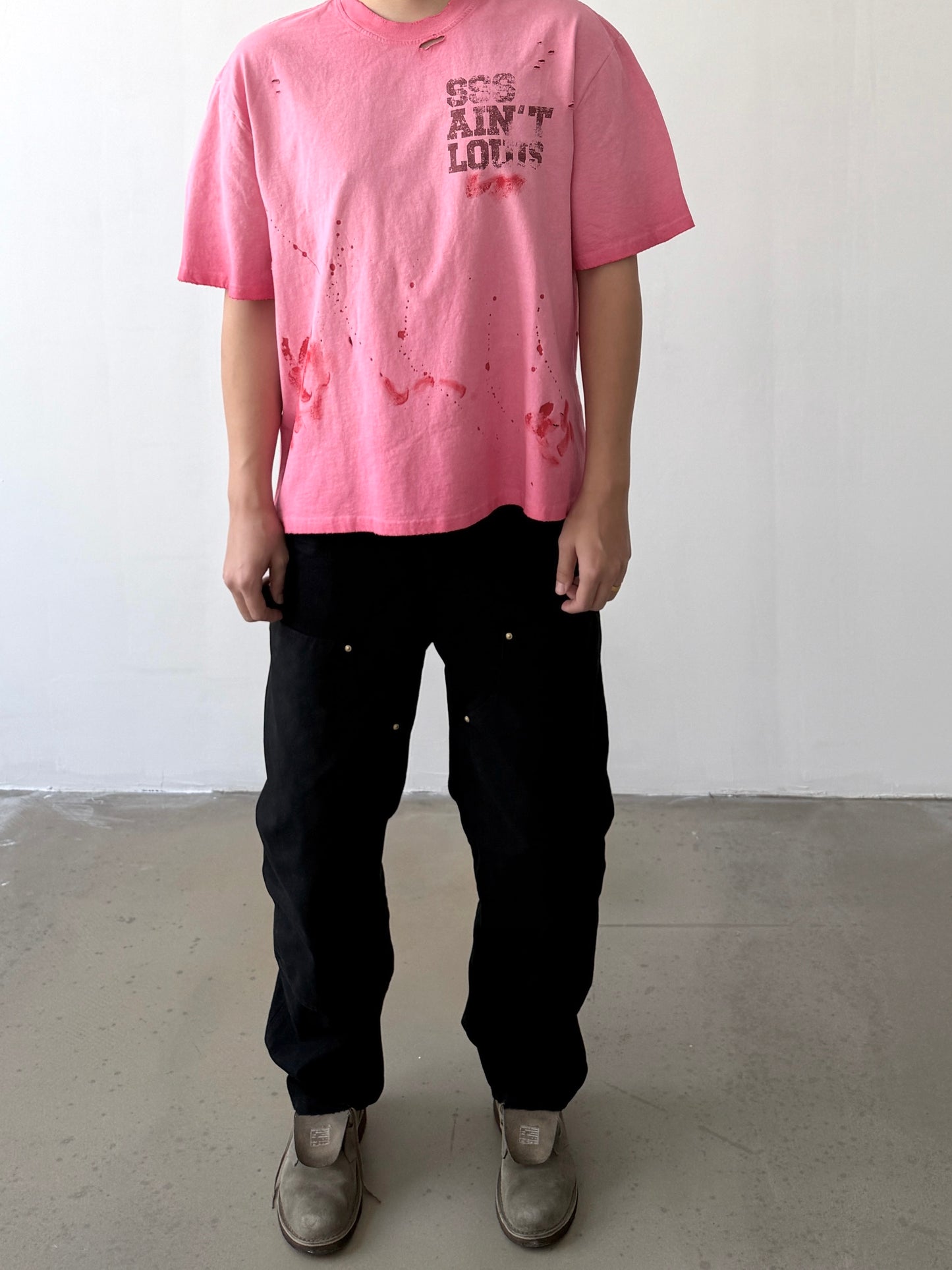 Saint Louis Distressed Pink Oversized T-Shirt