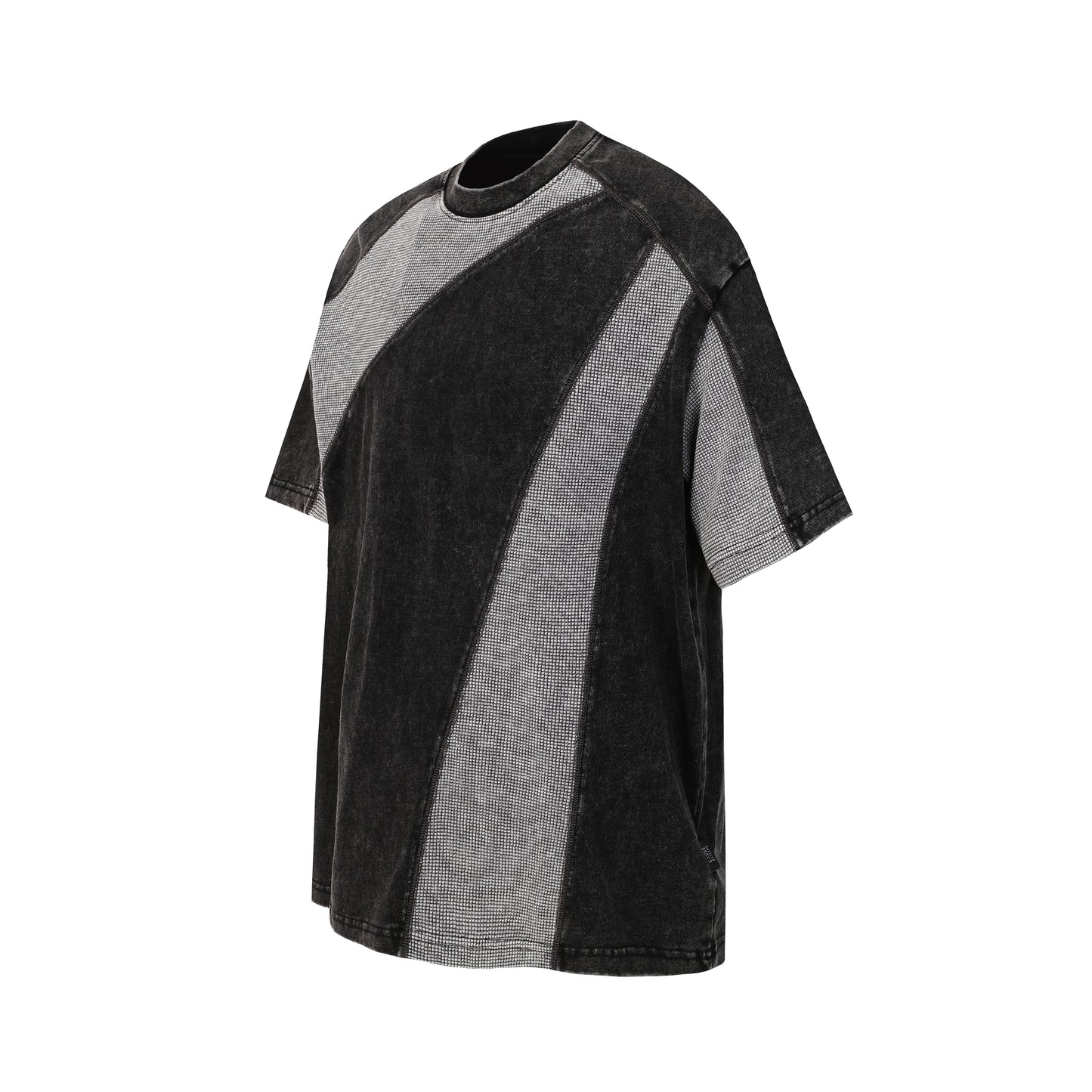 Acid Wash Curved Panel Oversized T-Shirt