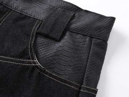 Tribal Wide-Leg Jeans
