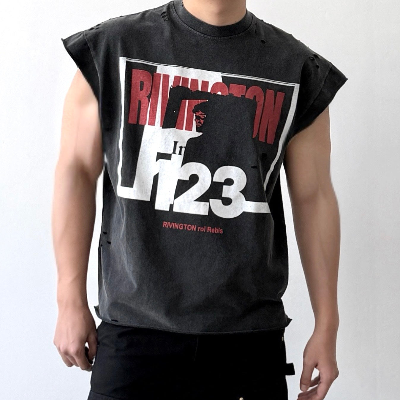 Rivington 123 Distressed Washed Black T-Shirt